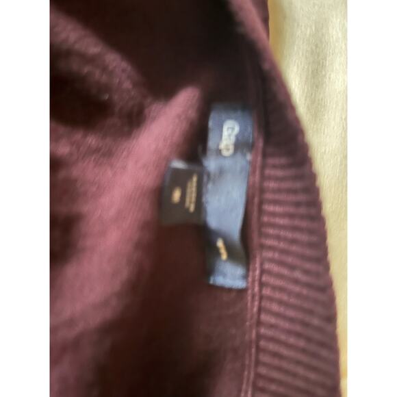 2011 Gap wine colored ruffled collar cardigan M Retro boho whimsy excellent - Picture 2 of 4